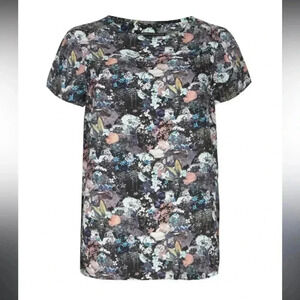 All Saints Bonanza Italian Silk Blouse Size 6 / Small EUC Beautiful Print 😍